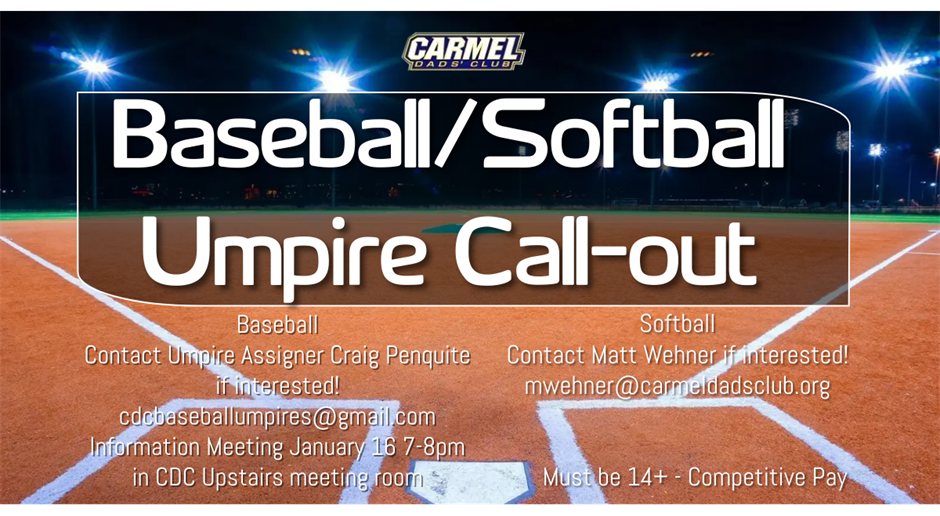 CDC Baseball & Softball Umpires Needed
