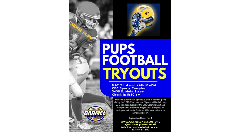 Pups Football Tryouts May 23-24 Register Now! 