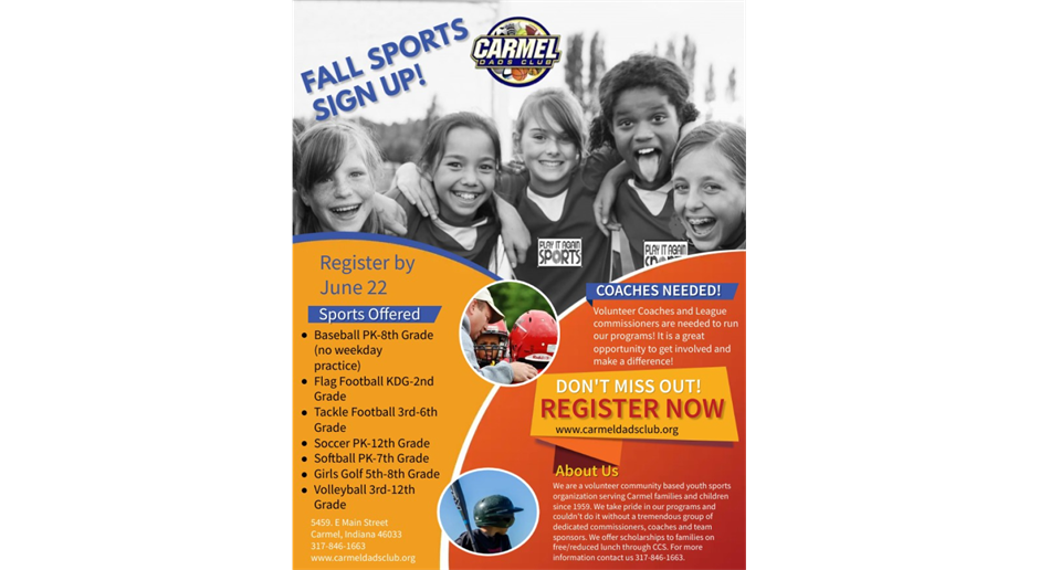 Register for Fall Sports by June 22