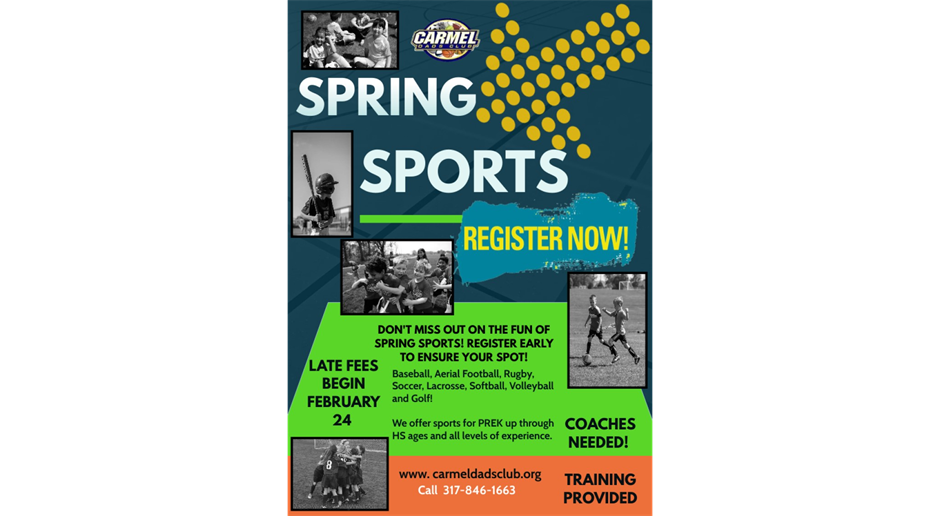 Spring Sports Registration NOW OPEN