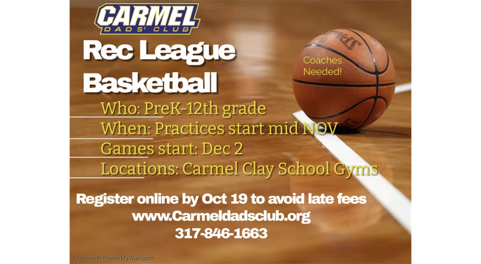 Rec Basketball Registration NOW OPEN!