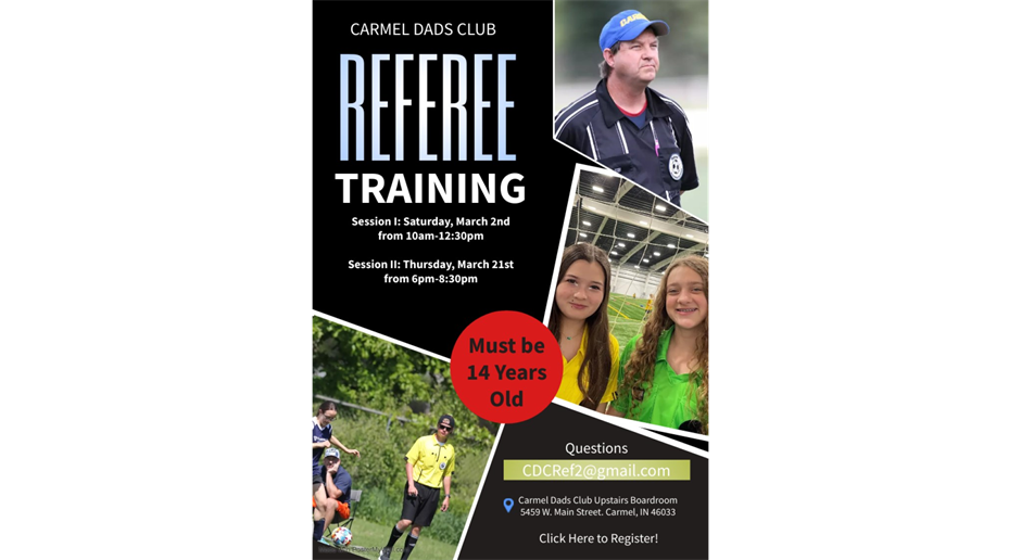 Click Here to Register for Soccer Referee Training