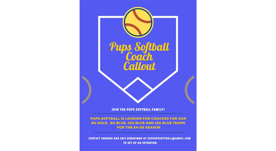 Looking for Pups Softball Coaches