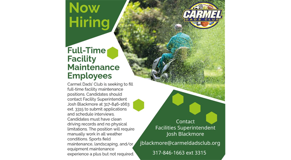 Now Hiring Full-Time Facility Maintenance Positions