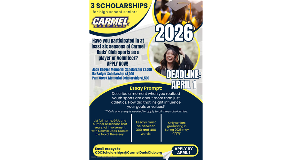 Three Scholarships for HS Seniors